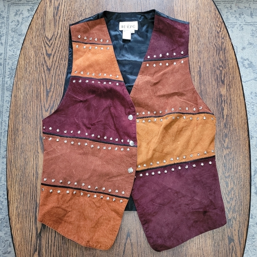 The Icing 90's Vintage 100% Geniune Leather Vest with Studs Size Women's Medium